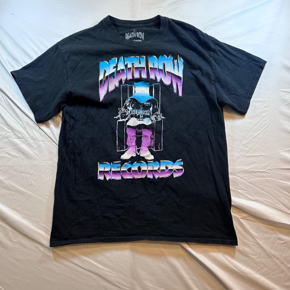 Death Row Records Graphic T-Shirt Mens Large Black Ripple Junction Logo Tee